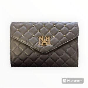 NWT Badgley  Mischka Diamond Quilt Convertible Crossbody Bag - Grey